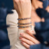 Milchstraße | Silber | Galaxie Glas Makramee Perlen Armband